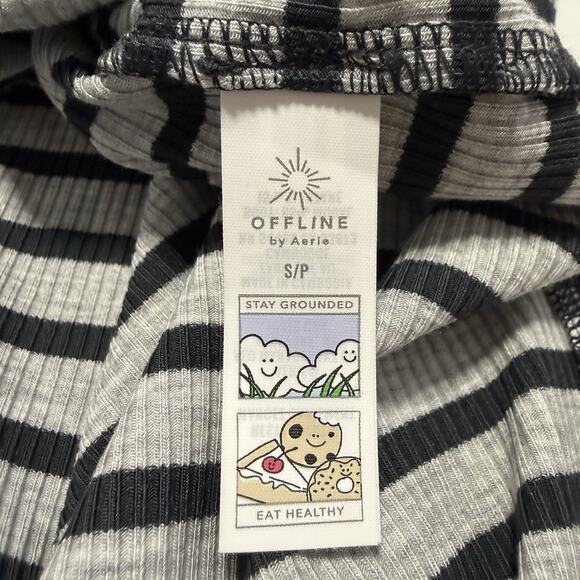 Offline by Aerie THUMBS UP POLO MAXI DRESS Size S Gray Stripe Short Sleeve NEW - Picture 8 of 11